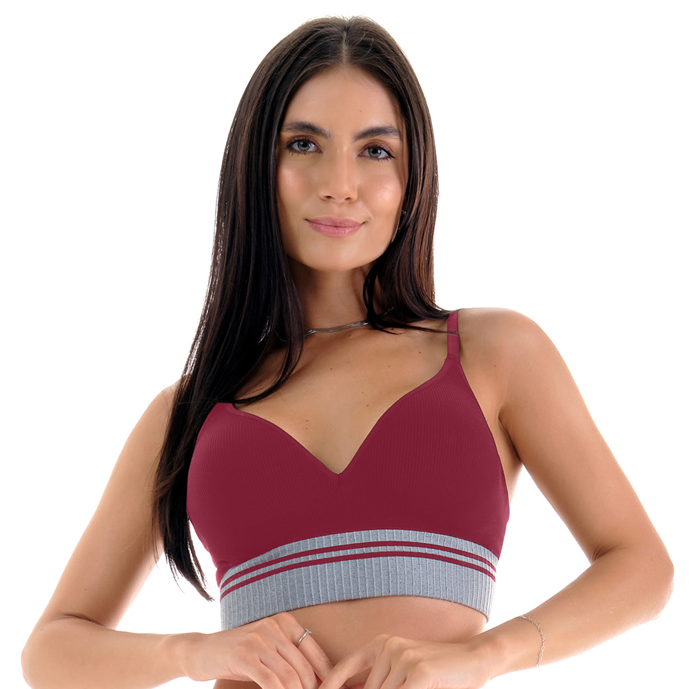 AMERI✨SHEER JACQUARD TAILORED ROMPERS S Kit 2 Sutiã/Top Alça Larga Jacquard com Bojo sem Costura Lilás